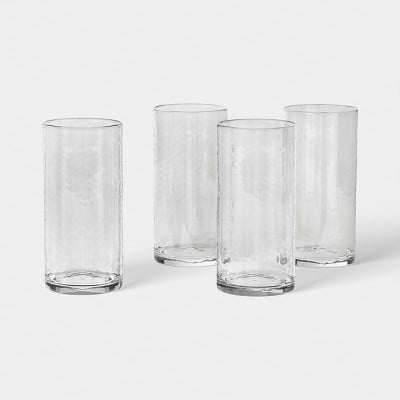 4pk 18oz Tall Hammered Glass