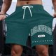 thumbnail image 2 of Pantalones cortos casuales con estampado de letras estilo urbano para hombre, ligeramente elásticos, de poliéster, 2 of 4