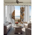 thumbnail image 6 of Funny Tigers Blackout Curtains for Bedroom Living Room Darkening Curtains 84 Inch Length 2 Panels Set Cute Art Fun Lovely Animals on Toilets Window Curtain Window Treatment Grommet Drapes 52"x84", 6 of 9
