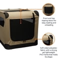 thumbnail image 5 of Portable Folding Soft Dog Crate for Cat, Dog, Rabbit, Double Door with Mesh Ventilation, Collapsible, Easy to Set Up, Large 36" x 24" x 24", Tan, 5 of 6