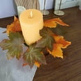 thumbnail image 6 of Zawou LED Artificial Maple Leaf Wreath with Berries and Pumpkins for Thanksgiving Candle Centerpiece, Fall Table Decor, Multicolor, 6 of 6