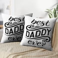 thumbnail image 3 of LALILO Throw Pillow Covers Sketched Best Daddy Lettering Flat Banner Happy Father Day Holiday Greeting Card Set of 2 Square 18 x 18 Inch Pillowcase, 3 of 5