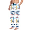 thumbnail image 2 of FORMRS Mens Pajama Pants with Pockets Sleepwear Lounge Bottoms Sizes S-2XL, Dark Blue Hand Drawn Sailboats, 2 of 7