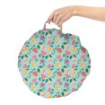 thumbnail image 2 of Floral Round Floor Cushion with Handle, Pansy Spring Flower Repetition Botanical Art in Nature Summer Tones, Decorative Pillow for Living Room & Dorms, 18" Round, Mint Green Multicolor, by Ambesonne, 2 of 4