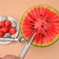 thumbnail image 6 of Tunhigl Stainless Steel Melon Baller Set - Dual-Sided Fruit Carving Knife for DIY Watermelon, Cantaloupe & Ice Cream Scooping Silver, 6 of 7