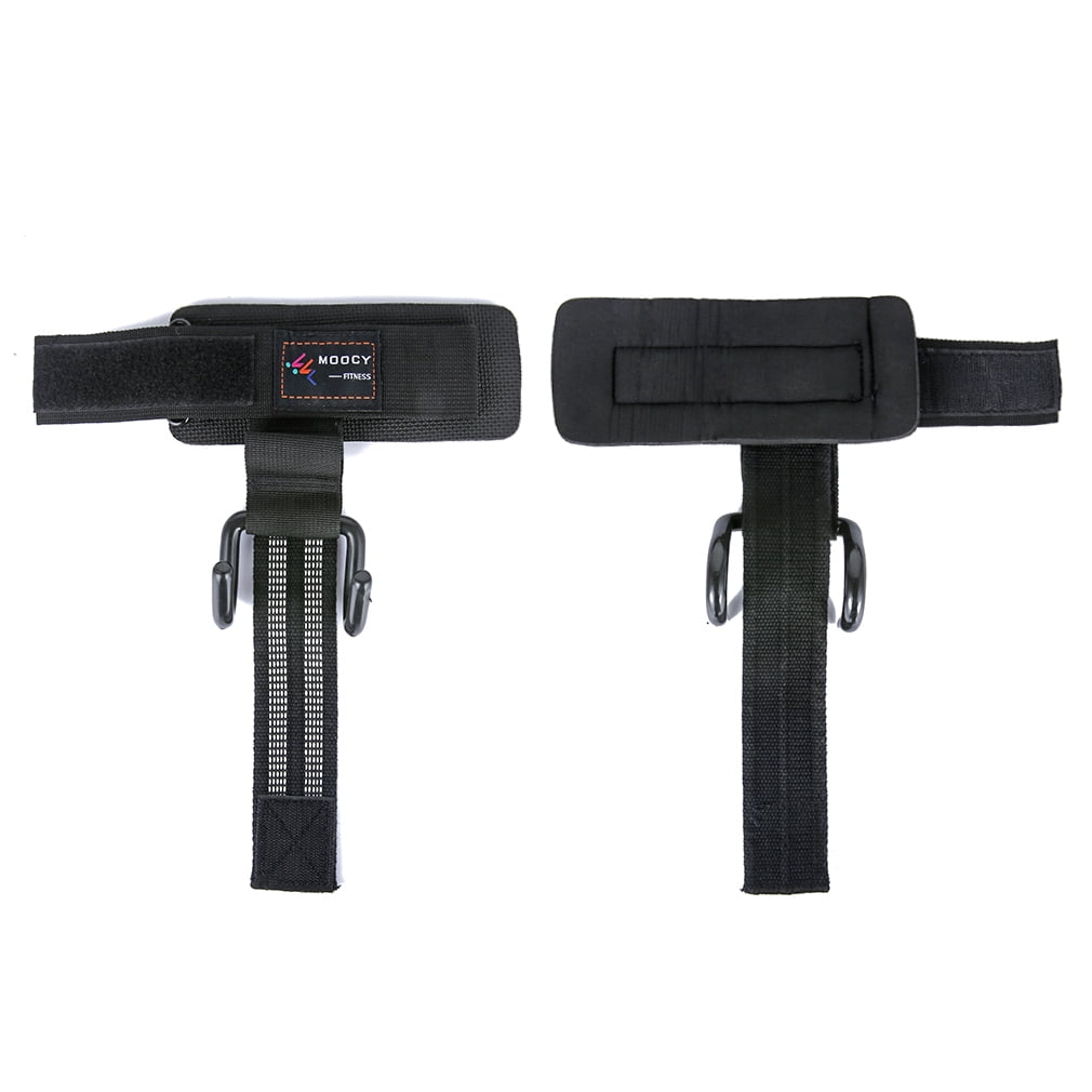 GOGHOST Weight Lifting Hooks Heavy Duty Weight Lifting Steel Hooks for Weightlifting, Powerlifting, Bodybuilding & Deadlift - Neoprene Padded Wrist Wraps Provides Support for Men & Women