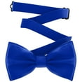 thumbnail image 1 of Boy's Electric Blue Bow Tie Pre-Tied Style Formal Satin Classic Bowtie for Tuxedo Faux Silk, by Adam Young (Medium, Royal Blue), 1 of 5