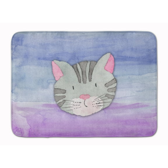 Cat Face Watercolor Machine Washable Memory Foam Mat