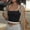 Black, variant on LYEAA Cropped Tank Tops Woman Spaghetti Strap Fitted Summer Casual Cami Shirt Color Block Sleeveless Breathable Fashion Ladies Pullover Shirts Black L