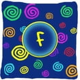 thumbnail image 5 of Letter D Initial Monogram - Blue Swirls Fabric Decorative Pillow, 5 of 7