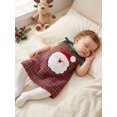 thumbnail image 4 of RUINIXCW Toddler Baby Girl Christmas Tank Dress Outfit Infant Baby Girls Xmas Clothes Santa Applique Sleeveless Red Plaid Dress Overalls, 4 of 9