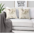 thumbnail image 3 of S4Sassy Pink Cotton Poplin Bird & Magnolia Pillow Case Sofa Cushion Cover Sofa Waist Throw Home Decor 2Pcs-12 x 12, 3 of 5