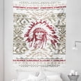thumbnail image 1 of Art Tapestry, Retro Style Eagle Heart Chief Trail Grunge Effect and Geometric Motif, Fabric Wall Hanging Decor for Bedroom Living Room Dorm, 5 Sizes, Sage Green Ruby and Tan, by Ambesonne, 1 of 1