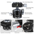 thumbnail image 3 of Ball Head, Tripod Ball Head 6KG 13.2lb Loading 360 Degrees Panoramic  For Monopod, 3 of 8