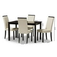 thumbnail image 6 of Baxton Studio Daveney Modern and Contemporary Cream Faux Leather Upholstered 5-Piece Dining Set, 6 of 6