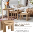 thumbnail image 5 of Joaxswe Farmhouse Nesting Tables Set of 3 – Living Room Table Set with Rounded Corners & Thickened Legs, Natural, 5 of 9