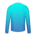 thumbnail image 4 of Wdfiry Long Sleeve Tee Shirts for Men Deals Clearance Men's Loose Round Neck Gradient Printing Long-sleeved T-shirt Top, 4 of 4