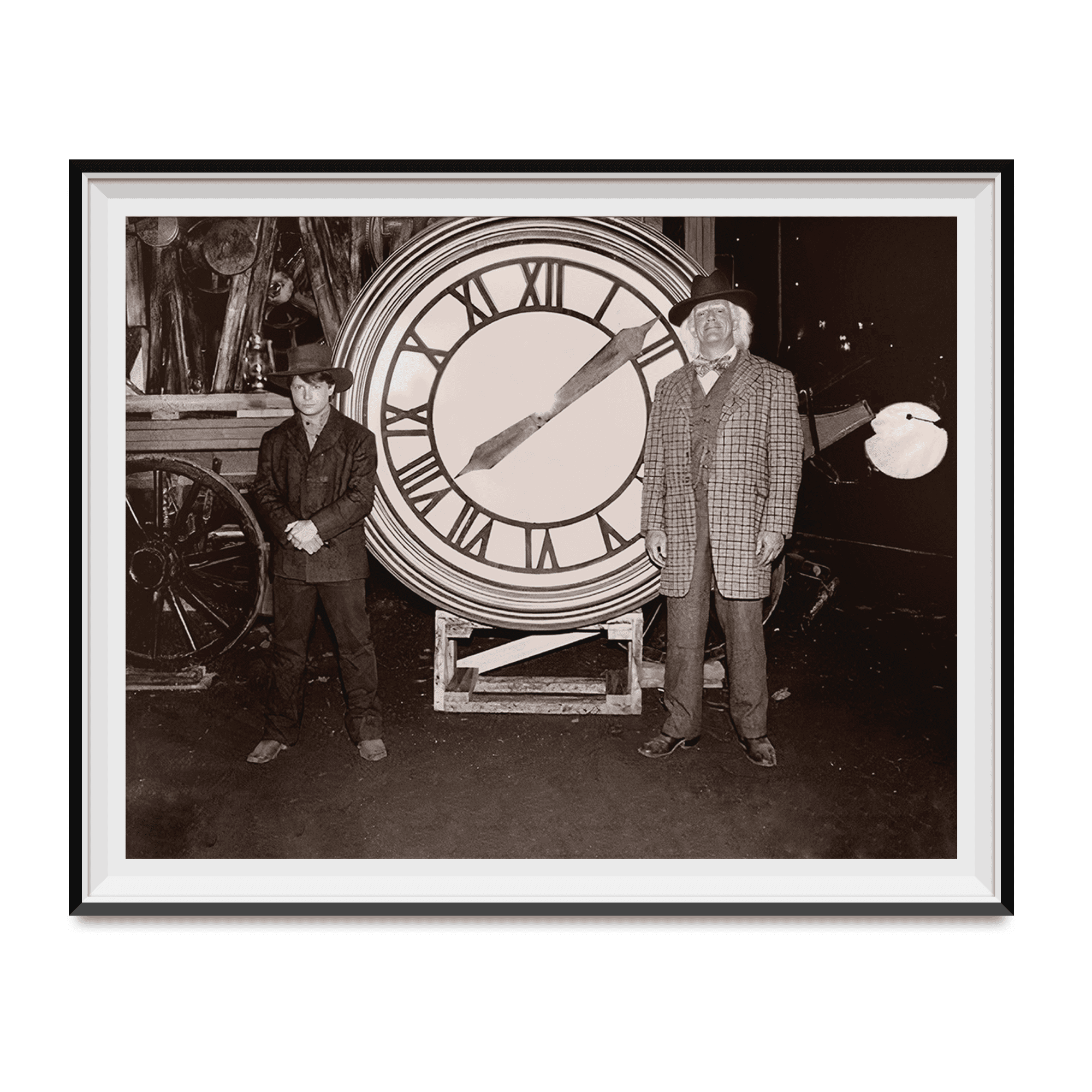 Marty McFly And Doc Brown Clock Photo Back To The Future III Movie Prop