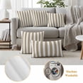 thumbnail image 6 of 2 Pack Outdoor Waterproof Throw Pillow Covers,Modern Minimalist Stripe Art Decorative Square Patio Pillowcases for Chair Couch Sofa 16x16in, 6 of 9