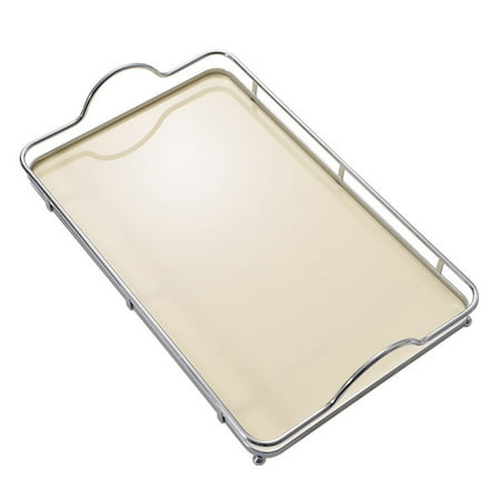 

MyBeauty Water Cups Large Rectangle Tray with Sturdy Handles Exquisite Workmanship Reflective Exterior Versatile for Guests Holiday