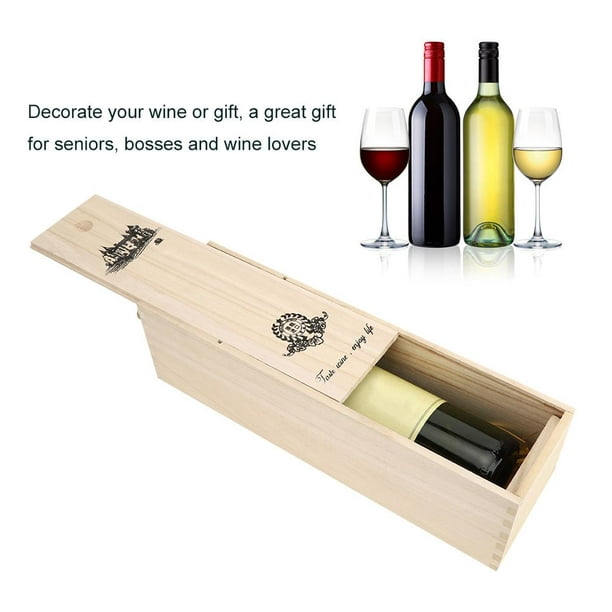 Peahefy Transporteur de vin en bois, étui à vin rouge, bote à bouteille de  vin rouge rétro portable en bois délicat conteneur de stockage cadeau étui  décoration 