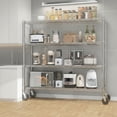 thumbnail image 3 of Legooin 60"W x 18"D x 72"H Garage Shelving Unit with Wheels Heavy Duty Storage Rack Height Adjustable Organizer for Warehouse Pantry Silver, 3 of 8