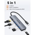 thumbnail image 2 of Adaptador multipuerto USB C Hub QUUGE 5 en 1 con HDMI 4K y 3 USB 3.0, 2 of 8
