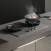 ROBAM 30 Gas Cooktop 7B7H30 with 3 FireCube Brass Burners, Built-in NG/LPG, 18,000 BTUs Power Burner, Flameout Protection and R-Link Tech, Black
