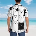 thumbnail image 4 of Balery Doodle Cute Cat Camisas hawaianas de manga corta para hombre, camisas playeras de corte holgado, camisas de vacaciones con botones,X-Large, 4 of 7