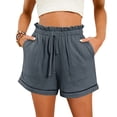thumbnail image 2 of Women's Fashion Spring And Summer Solid Color High Waist Pocket Loose Wide Leg Shorts (4), 2 of 6