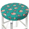 thumbnail image 3 of Daiia Starfish and Shell Stool Covers Round,Round Bar Stool Covers Waterproof Bar Chair Covers Washable Stool Cushion Slipcover for 12-14 Inch Chair-12 inch, 3 of 7