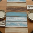 thumbnail image 5 of Table Runners 70 Inches Long Dress Scarves, Blue Brown Farmhouse Coffee/Dining/Kitchen Table Decor, Holiday Table Runner, Farmhouse Rustic Wooden Plank Board 13x70 Inch, 5 of 9