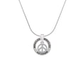 thumbnail image 2 of Delight Jewelry Silvertone Peace Sign Miracles Ring Charm Necklace, 18", 2 of 4