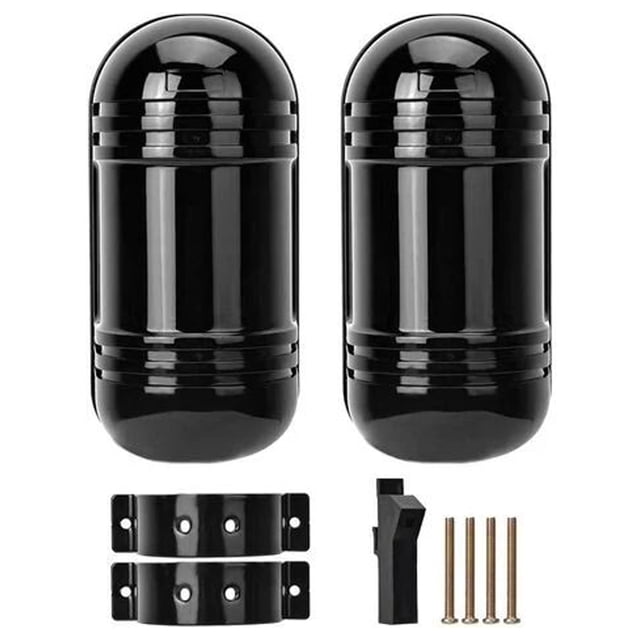 Alarma con sensor de infrarrojos, sensor de infrarrojos de pulso digital, barrera de haz, detector de seguridad para interiores y exteriores, para el hogar, negocios, oficina (negro)