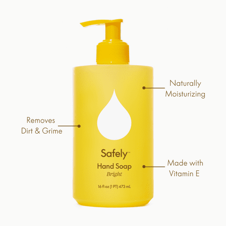 Safely Hand Soap, Naturally Moisturizing & Hydrating, Bright Scent, 16 fl oz