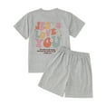 thumbnail image 6 of Gaexia Girls Summer Outfits Size 7/8 Solid Color Short Sleeve Clothes Cotton Outfits Short Sport T-Shirt and Shorts Set 2pcs Clothes Set Children Kid Girls, 6 of 7