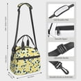 thumbnail image 4 of ZNDUO Reusable Lunch Box, Adjustable Shoulder Strap Yellow Cartoon Abstract Flower Pattern Lunch Bag, 4 of 8
