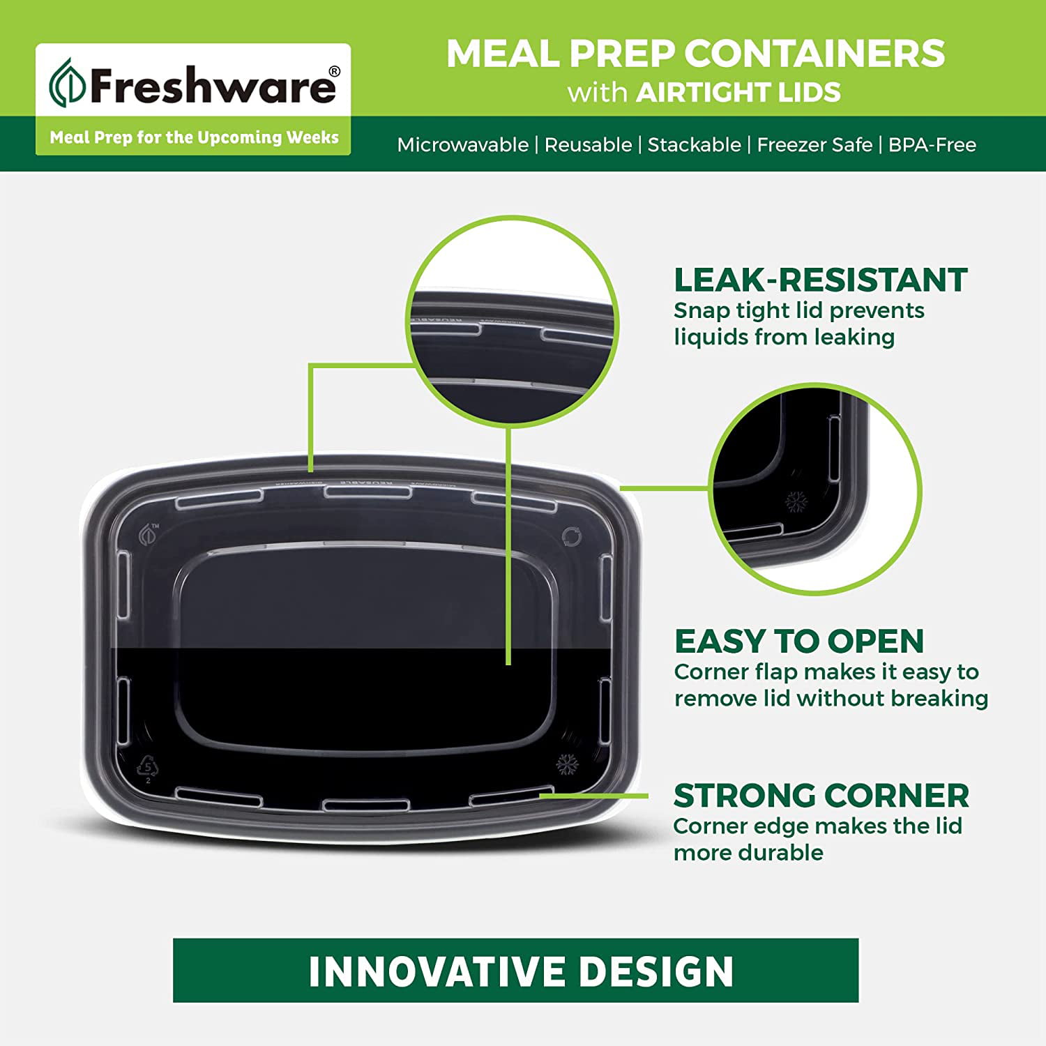 Freshware [240 Pack, 16 oz Food Storage Containers With Lids, Plastic  Containers, Freezer Safe, Meal Prep, Stackable, Leakproof, BPA Free,  Clear in 2023