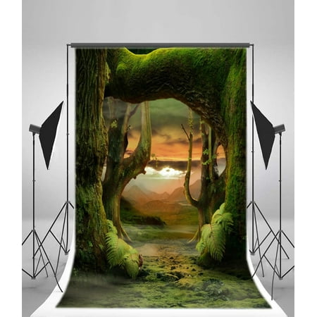 GreenDecor Polyster 5x7ft Backdrop Photography Background Mystery Forest Sun Setting Dreaming Fair Tale Natural Scenery Sweet Baby Girls Children Portraits Backdrop Photo Studio (Best Camera Settings For Indoor Portrait Photography)