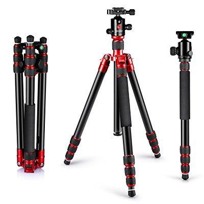neewer alluminum alloy 67/170cm tripod monopod with 360 degree ball head,1/4quick release plate,and bubble level including carrying bag for dslr camera,video camcorder,load capacity