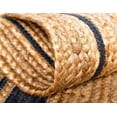 thumbnail image 2 of DecorAvenue Hand Woven Braided Farmhouse Jute Area Rug Beige Color Navy Blue Border 2 ft x 3 ft, 2 of 5