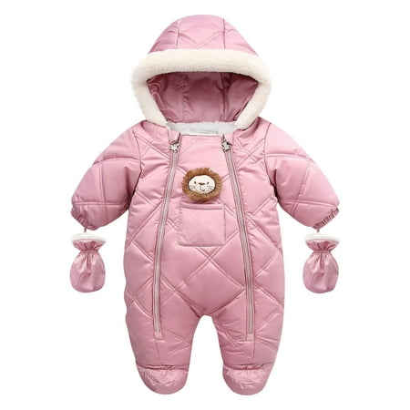 

Toddler girl winter coat Winter Children s Thickened Down And Warm Hooded Fleece Baby Onesie Fragarn