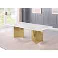 thumbnail image 2 of Best Quality Furniture 87 x 42 White Marble Dining Table with Stainless Steel, 2 of 4