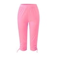 thumbnail image 5 of Pantalon Cargo pour Femmes à Coupe Décontractée par Generic TG, Capris Décontractés Noirs Unis, à Cordon, Raccourcis, Légers, 1 Unité, 5 of 5