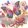 thumbnail image 1 of Kit Con Forma Especial Parcial 5D DIY Mariposa 30x30cm, 1 of 9