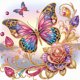thumbnail image 1 of Kit Con Forma Especial Parcial 5D DIY Mariposa 30x30cm, 1 of 9