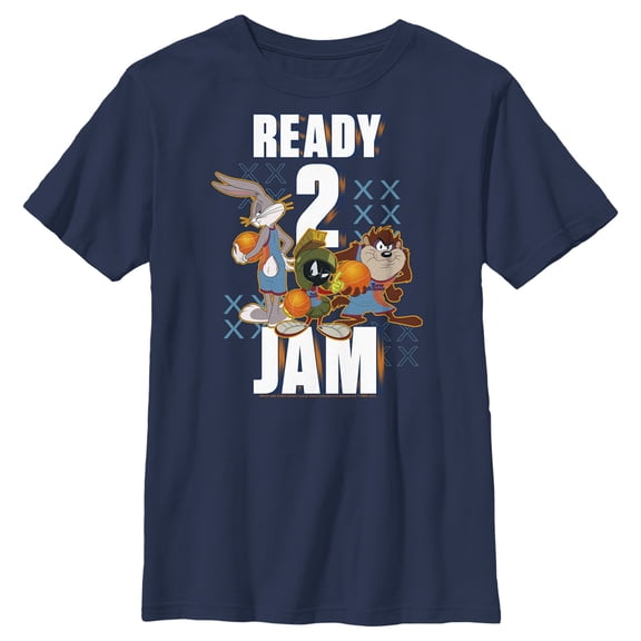 Boy's Space Jam: A New Legacy Ready 2 Jam  Graphic Tee Navy Blue Medium