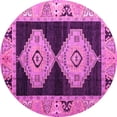 thumbnail image 1 of Ahgly Company Indoor Round Abstract Pink Modern Area Rugs, 8' Round, 1 of 4