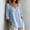 *Light Blue, variant on ClodeEU Women's Linen Blend Square Neck 3/4 Sleeve Blouse,Casual Loose Fit Top Army Green,Women's Plus L