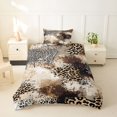 thumbnail image 2 of Homewish Brown Leopard Print Twin Duvet Cover,Abstract Artwork Twin Bedding,Black Reversible,2pcs,1 Duvet Cover and 1 Pillowcase, 2 of 6